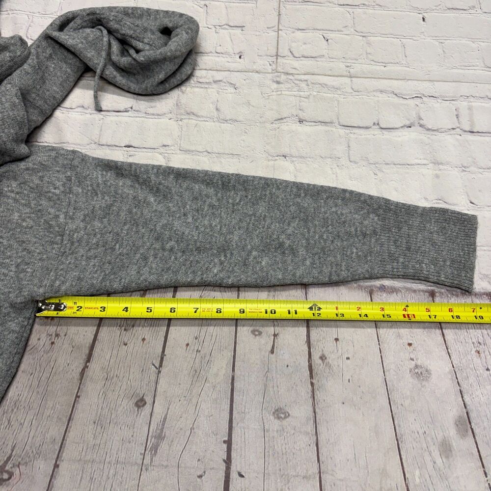 J Crew Women Wool Alpaca Blend Hoodie Sweater Size Medium FA21 Gray D131 -4 - Picture 5 of 16